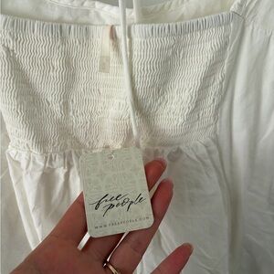 Free People Cream Smocked Mini Dress “Miss Me Mini”